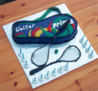 Squash Racquets and Bag Cake - Walter's 13th