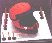 Downhill Racing Helmet Cake - Walter's 17th